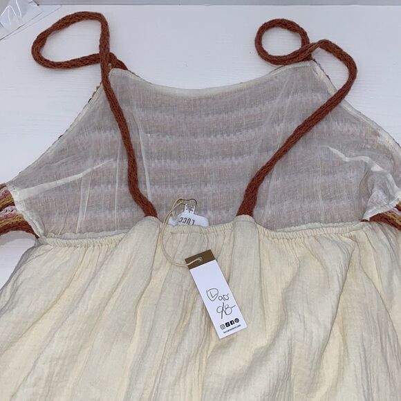 Lucca Thessa Off White Multi Knit Shift Dress Size Largw - Picture 9 of 14